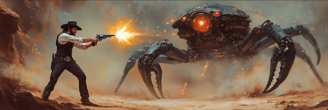 The Dust Devil fighting against a mechanical beast in Numeria