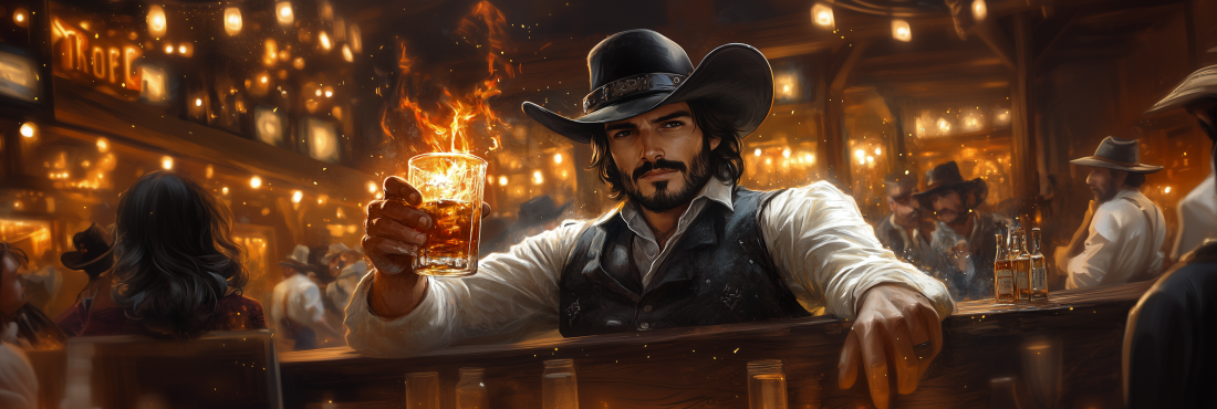The Dust Devil enjoying a Flaming Whiskey.